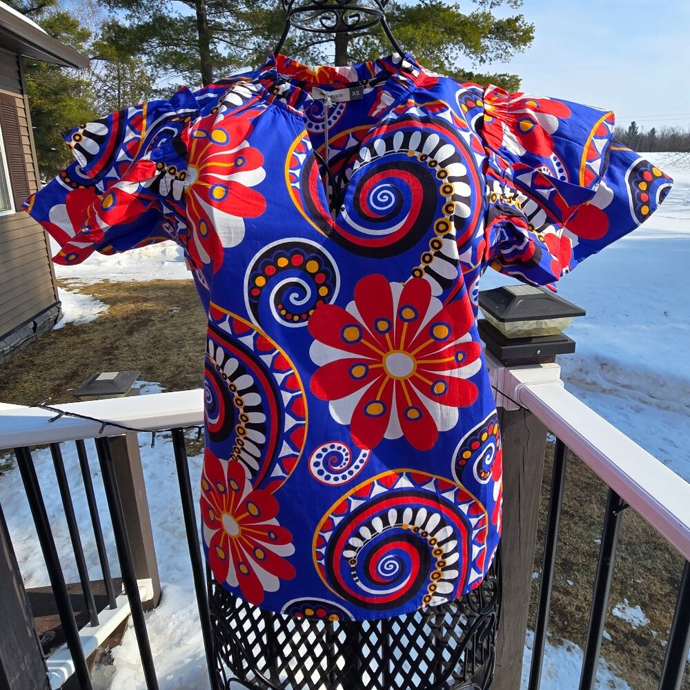 Maude Vivante Wren extra small blouse in tribal, New with tags